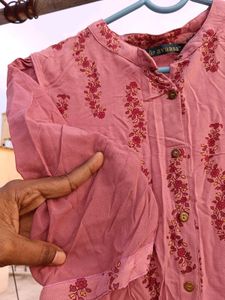 Pink Floral Print Kurti