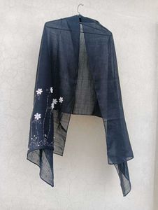 Scarf with Floral Embroidery