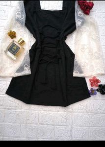 Black Mini Dress Lace Sleeves