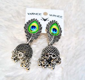 Peacock Jhumka Earrings