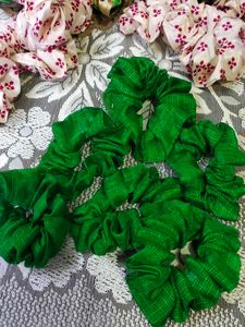 Any 3 @100rs Multi Colored Hand Made Scrunchies