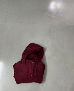 Girls' Maroon Puffer Jacket 78 cm