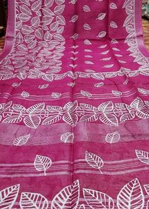New Pink Linen Saree