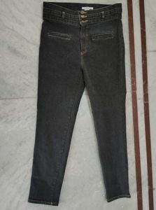 Black Denim Jeans 3 Button