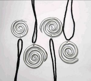 Spiral Silver Clay Pendants