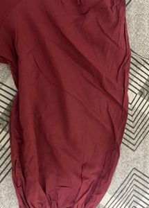 Burgundy Embroidered Blouse