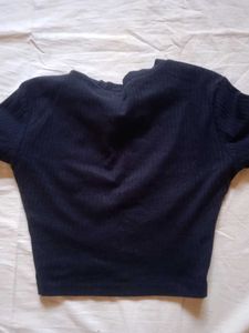 Set Of Fitted Ribbed Crop Tops