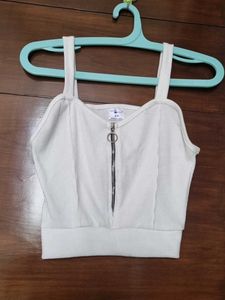 White Ribbed New Top