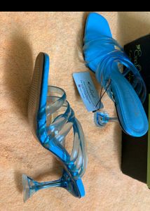 Blue  Transperent Cinderella Heels