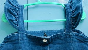 Denim Button-Down Dress With Inner Wear