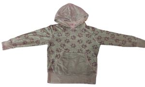 Trendy Army Green Paw Print Hoodie