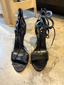 Black Lace-Up Heels