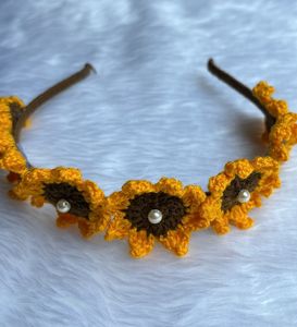 Crochet Sunflower Hairband