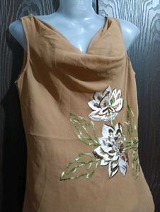 Floral Embroidered Tank Top Zara Black To