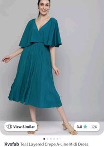 Teal Layered Midi Dress