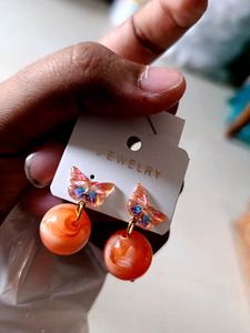 Butterfly Ball Drop Earrings