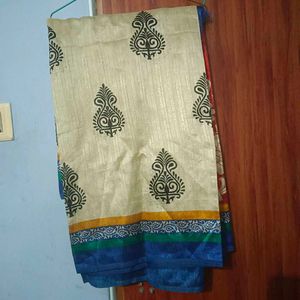 New❤️💙 Unused Saree With Blouse Material
