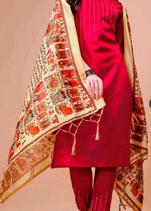 Red Kurta Set & Dupatta