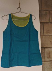 Teal & Yellow Reversible Tank Top (M)