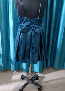 Navy Blue Teal  Mini Dres