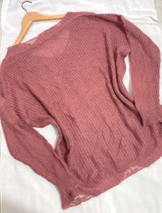 B2G2 🎁 Distressed Mauve Knit Top C