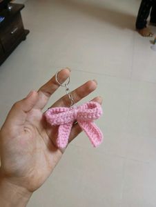 Pink Bow Keychain