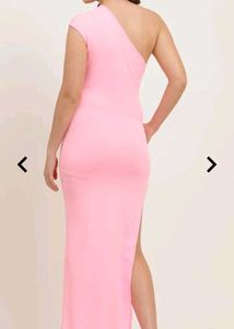 Chic Pink One-Shoulder Maxi Dress