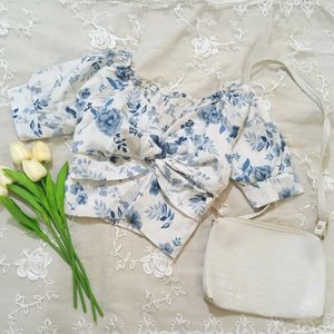 Aesthetic Cottagcore Floral Crop Top