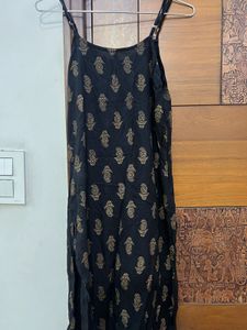 Black Printed kurti with Pants