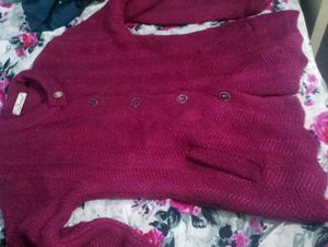 Burgundy Buttoned Coat
