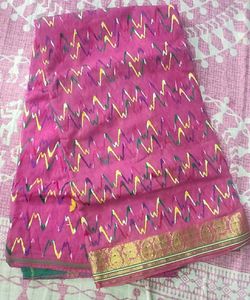 Pink Saree With Blouse