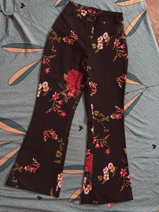 Floral Print Wide Leg Pants