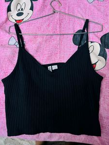 H&m Black Crop Top