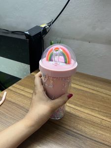 Miniso Cute Sipper Pink With Straw
