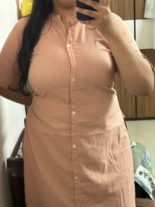 Peach Striped Kurta