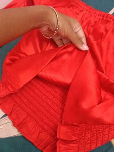 Red Satin Top