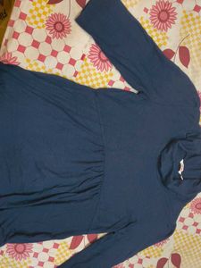 Navy Blue Turtleneck Top