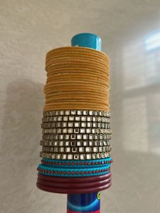 Yellow And Stone Bangles
