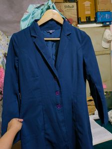 Ajio Navy Blue Full Sleeves Blazer