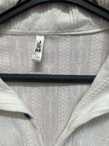 Textured White Button-Down