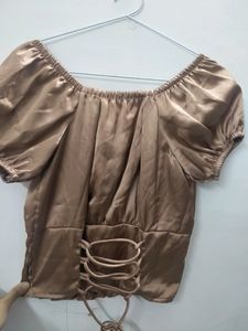 Satin Cream Top