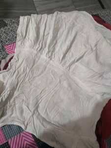 White Crinkled Top