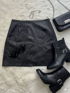 Black Faux Leather Mini Skirt