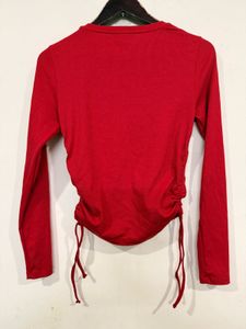 Red side rouched top