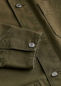 H&amp;M Mens Collection | Khakhi Green Canvas Shacket