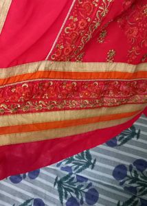 Rose Colour Embroidered Kurta Set