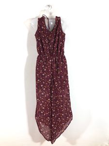 Maroon Floral Printed Jumpsuit (Women’s)