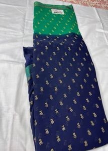 Beautiful Green And blue Saree For Women