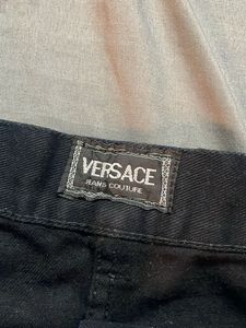 Vintage Black Denim Mini Skirt