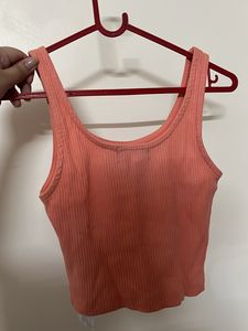 Coral Peachy Ribbed Tank Top
